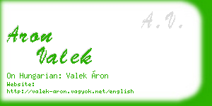 aron valek business card
